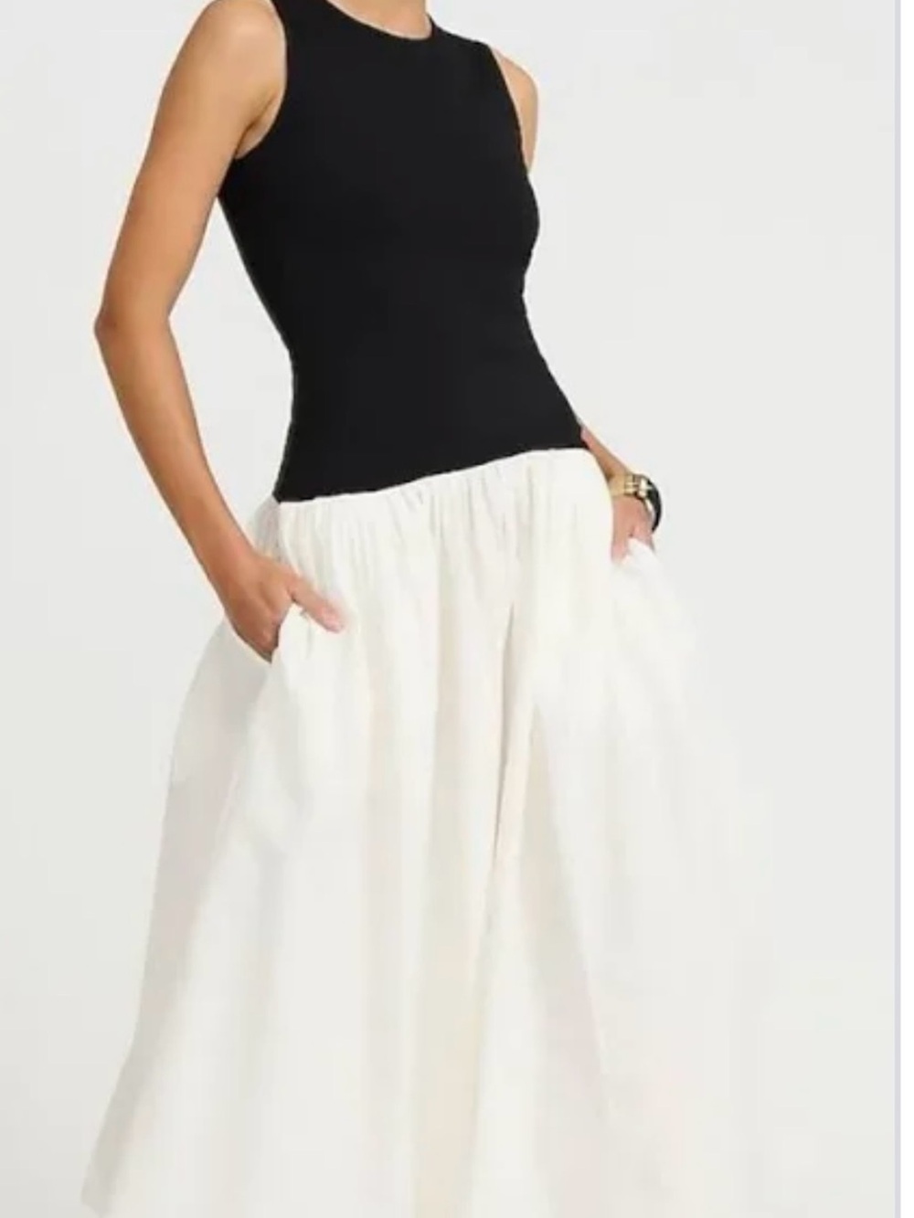 Express White Full A-Line Midi Skirt